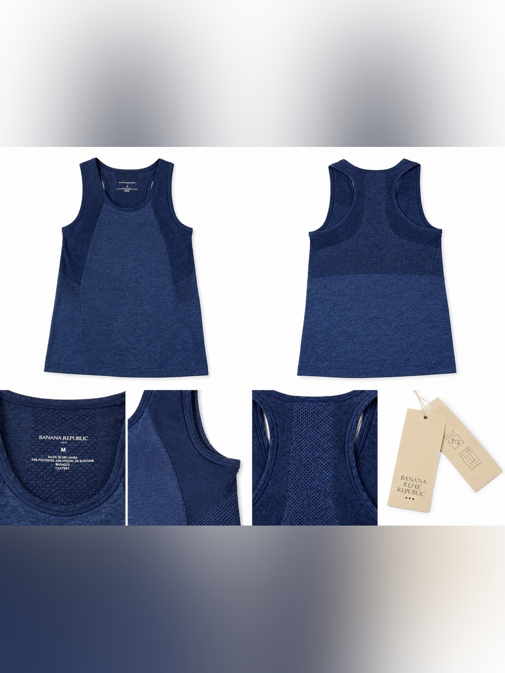 Banana Republic Navy Seamless Racerback Athletic Tank Top M